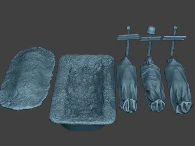 German soldier ww2 Tombs and Corpses G6 3D print model
