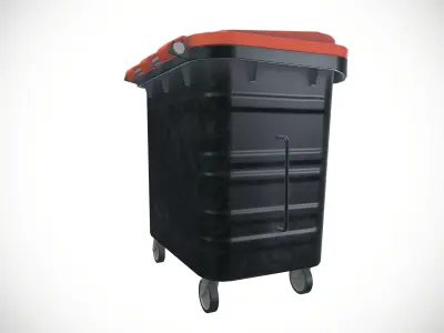 Dust Bin Low-poly 3D model