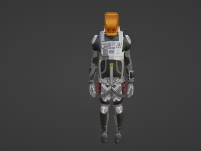 Robot Soldier - Assault Soldier Low-poly 3D model 12