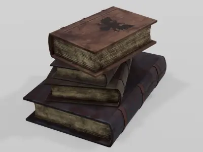 Old Books 3D Model Low-poly 3D model