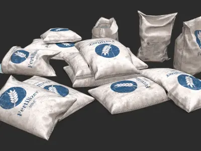 Fertilizer Bag Assets Low-poly 3D model