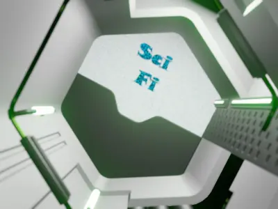 ANIMATED SCI FI CORRIDOR  Low-poly 3D model