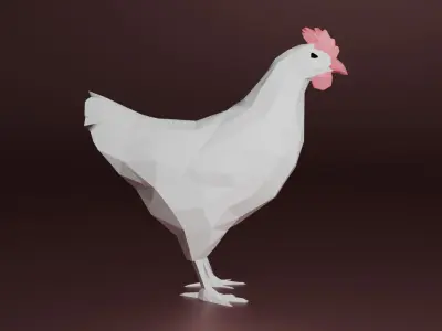 Low Poly Game Ready Chicken 3D Model for Games  Low-poly 3D model