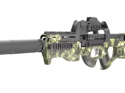 P90 Submachine Gun 3d model Low-poly 3D model