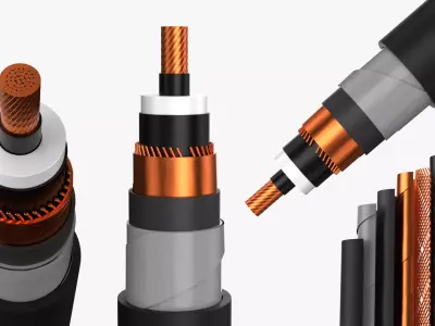 Multi-Layer Seamless Copper Control Cable 3D model