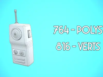 RETRO WALKIE CARTOON STYLIZED Low-poly 3D model