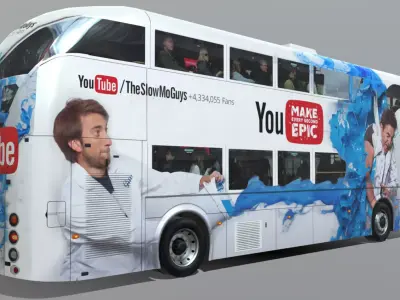 Wrightbus Routemaster YouTube livery Low-poly 3D model