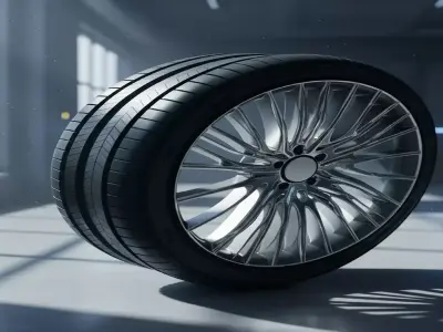 Fourth Off Road Tire and Rim 3D Model  3D model