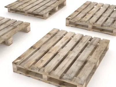 European wood pallet - 01 Low-poly 3D model