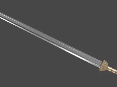 Langsax sword with Gladius handle Low-poly 3D model
