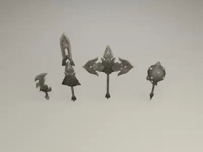 Bladed weapons Low-poly 3D model