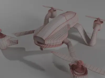 Drone with two propellers Free 3D model