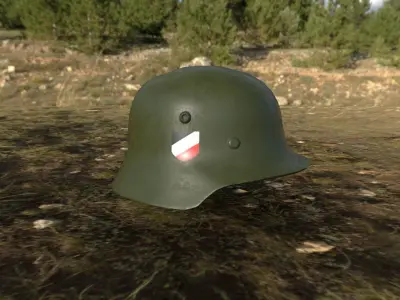 German WW2 Stahlhelm m40 Low-poly 3D model