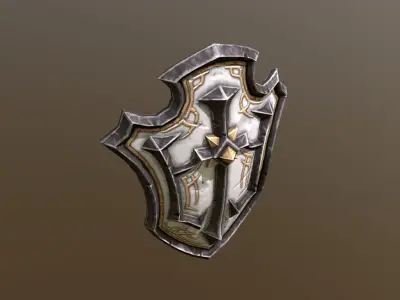 Fantasy Armory - Templar Shield  Low-poly 3D model