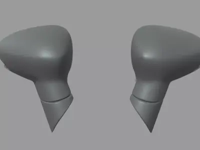 Car Mirror 028 Low-poly 3D model