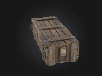 Wooden Ammunition Crate  Battle Ready Storage with Authentic  3D model