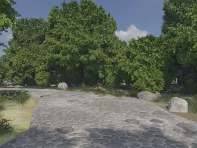 Charming Stone Village 3D model