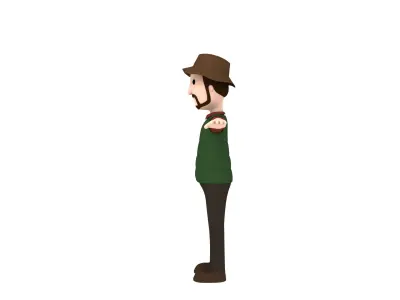 CartoonMan027 Camping Man 3D model