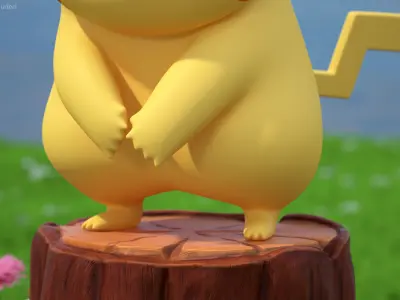 Sad Pikachu Character 3D model