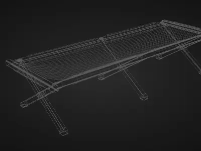 military folding bed 3D model