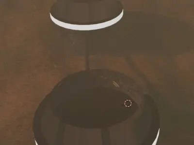 Industrial space colony asset low poly Free low-poly 3D model