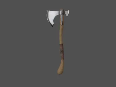 Axe Low-poly Game ready knitting needle Low-poly 3D model
