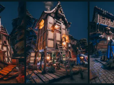 RPG Medieval Kingdom - Unity3D  UE4 Low-poly 3D model