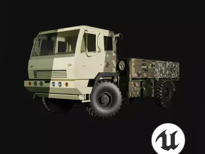 Classic American Military Truck Low-poly 3D model
