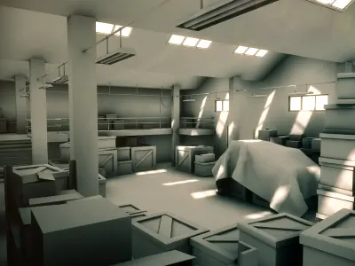 Warehouse interior 3D model buy