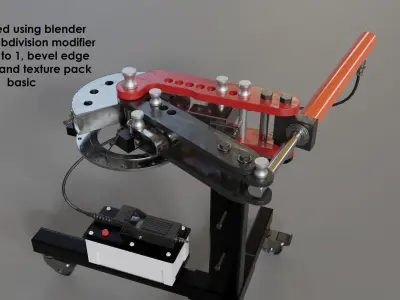 Garage hydraulic pipebender Low-poly 3D model