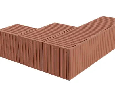 Containers shipping Low-poly 3D model