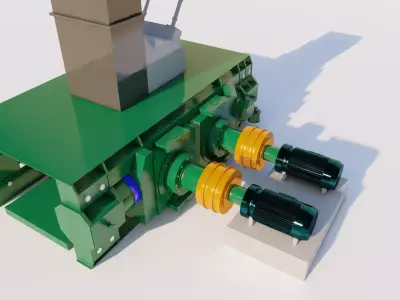 High Pressure Grinding Roll 3D Model 3D model