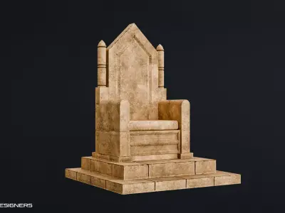Ancient Throne Low-poly 3D model