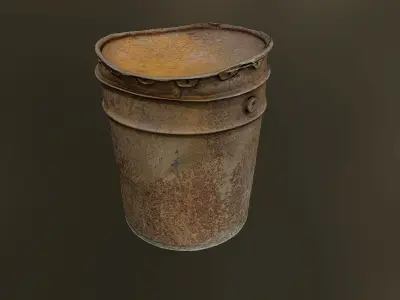 Old rusty oil barrel can Low poly 3D model Low-poly 3D model