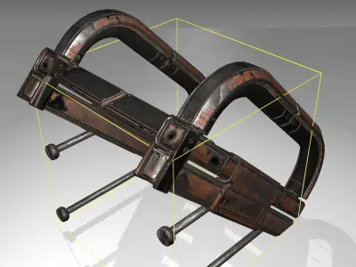 Futuristic Stairs - 9 - Rusty Textures Low-poly 3D model