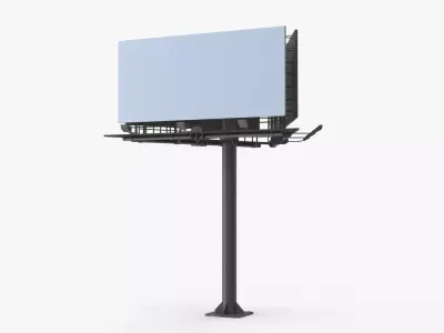 Billboard 3 Grey Low-poly 3D model