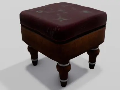 Stool Chair 3D Model Low-poly 3D model
