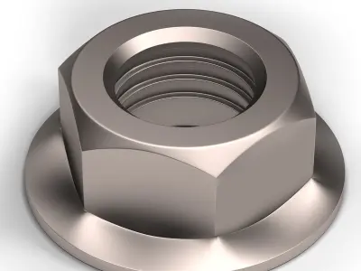Hex Flange Nut Low-poly 3D model
