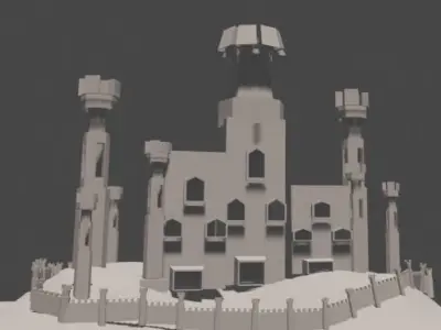 Medieval Castle Free low-poly 3D model buy