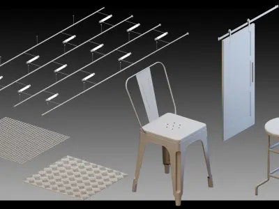 96 Interior Objects- Vol 01- High detail 3d models 3D model