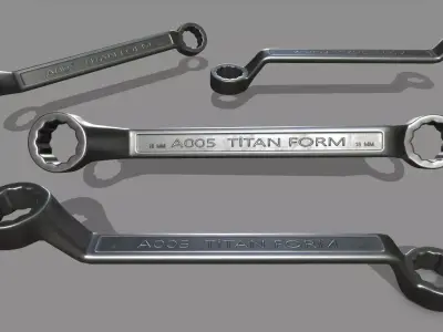 wrench Low-poly 3D model 5