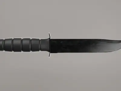 KBar style Knife Low-poly 3D model