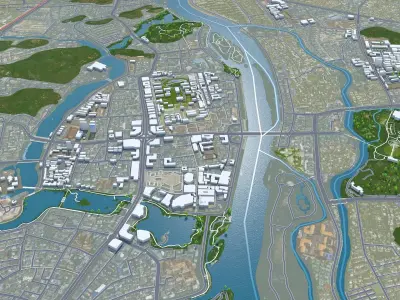 Guilin Guangxi China 35km Free low-poly 3D model