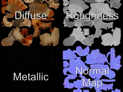 Realistic Fish Model Pack Low-poly 3D model