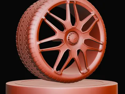 Realistic Car Wheel 3D Model - 4K Textures Realistic Render Low-poly 3D model