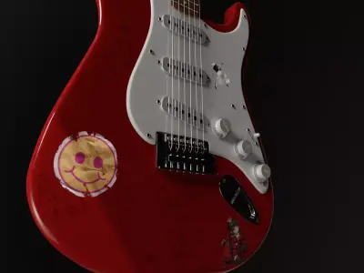 Squier by fender electric guitar  Low-poly 3D model