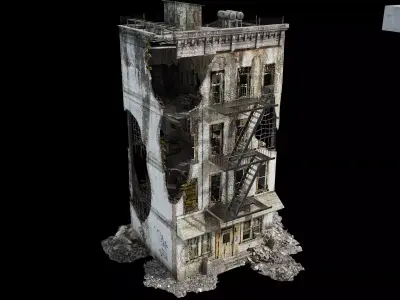 Urban ruins Low-poly 3D model purchase
