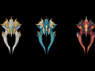 Royal Battle-Gloves Low-poly 3D model