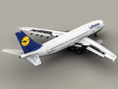 Airbus A300 Lufthansa 3D model purchase