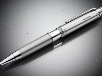Luxury Ballpoint Pen 3D Model Modern Metallic Pen Free 3D model